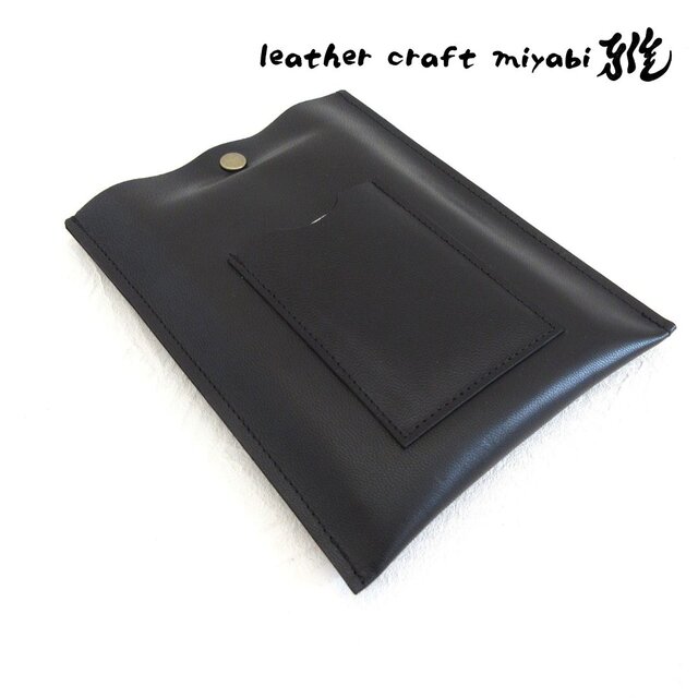 本革   《山羊革》  A6サイズ 縦型フラットケース・母子手帳、お薬手帳、通帳ケース・ブラック・0341