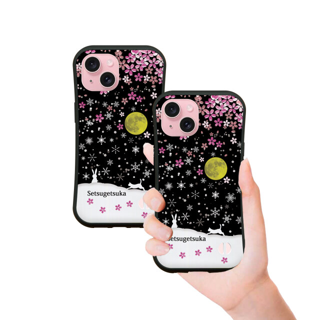 グリップケース iPhoneケース【雪月花】（名入れ可）