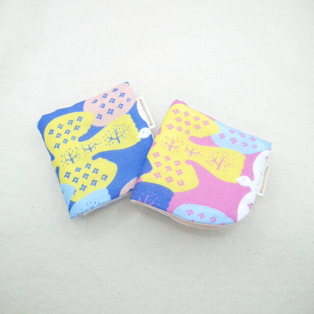 ふわもこハンカチ｜北欧の鳥たち-Nordic Birds-｜L・20×20cm｜８重ガーゼハンカチ