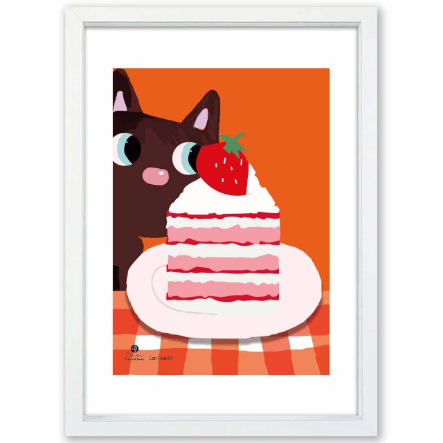 Cakeと猫　送料無料 　イラスト　A4〜A0　ポスター　アートポスター　アート/sei検索新着順　3831