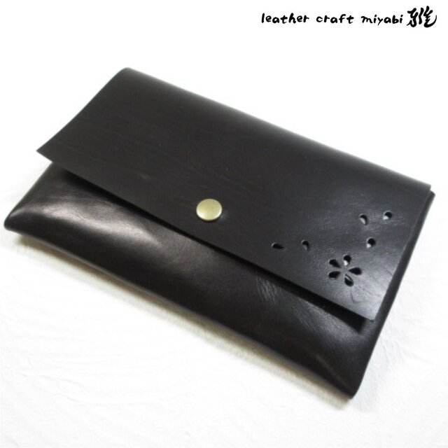 《ゴートスキン》一枚革の通帳ケース・「HANABIRA」シリーズ・0201