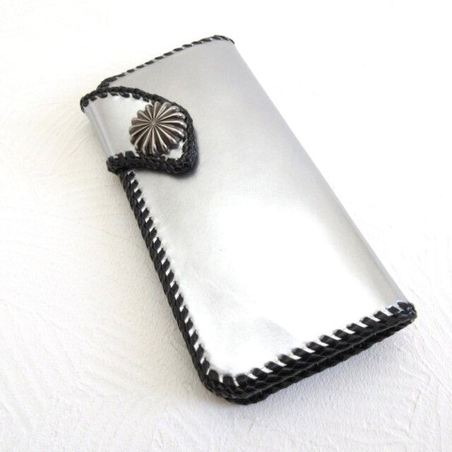 【アウトレットライン】《牛革》コーティングレザー・コンチョ・ロングウォレット・061