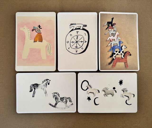 うまの絵柄のポストカード5種セット | iichi 日々の暮らしを心地よく