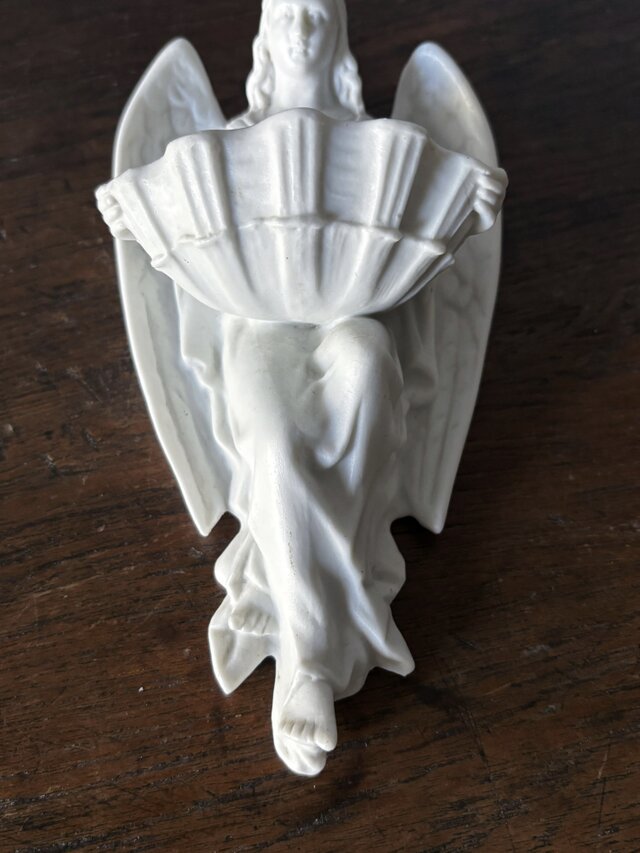 天使 ベニティエ 聖水盤 宗教 ビスク フランス アンティーク 0502292