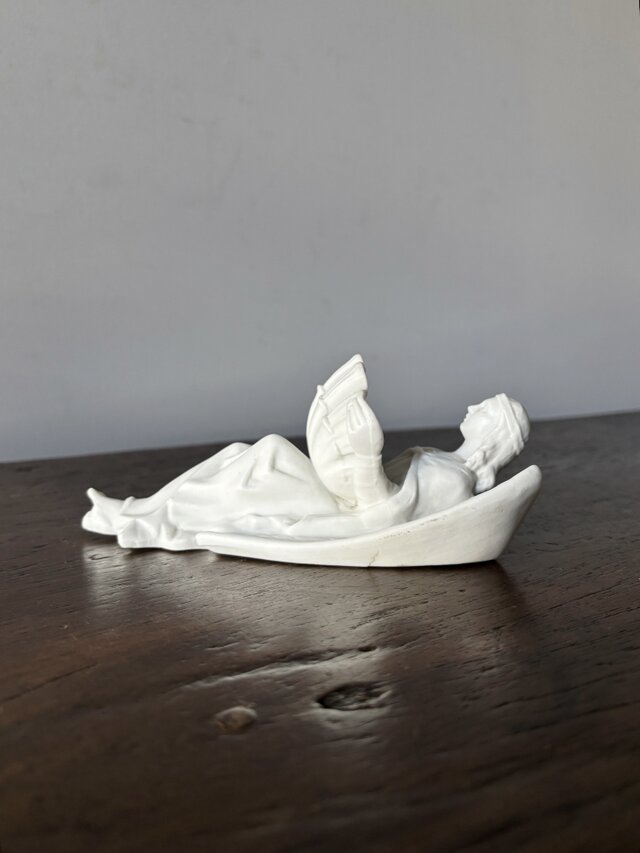 アンティーク 天使 聖水入れ フランス 天使 ベニティエ 聖水盤 ビスク h26.3cm フランス アンティーク