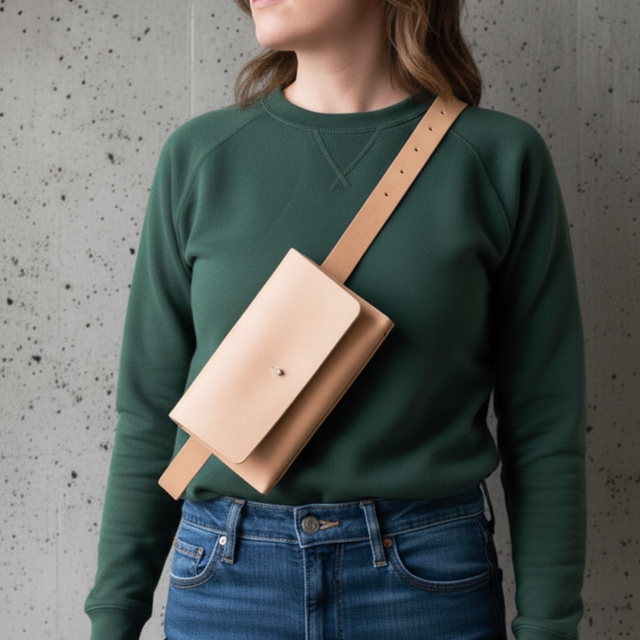 上質ヌメ革のミニサコッシュ｜スマホ・財布収納｜斜め掛けショルダー