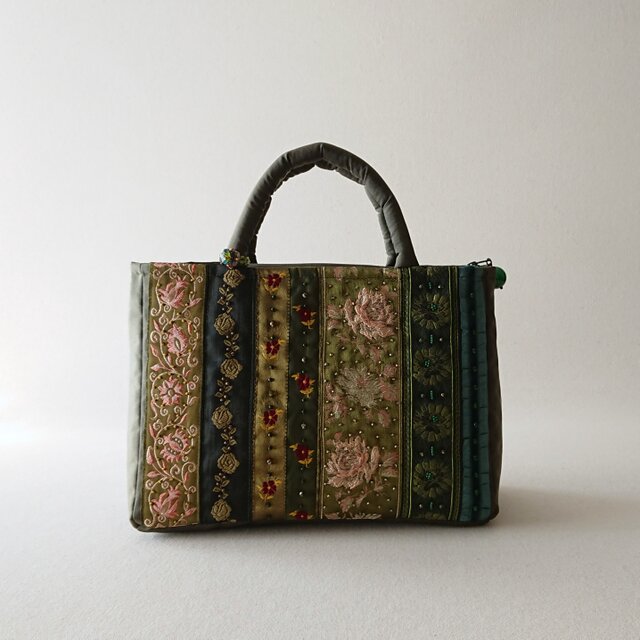 GREEN FRANCE RIBBON MINI STANDARD BAG