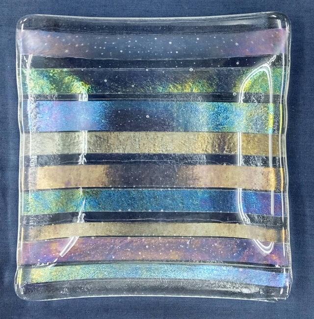 キラキラシックな縞模様の皿ＳＤ６０１