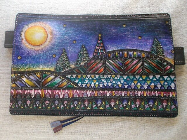 ほぼ日手帳対応 牛革文庫サイズ手帳カバー 刻印＆拭き染め | iichi