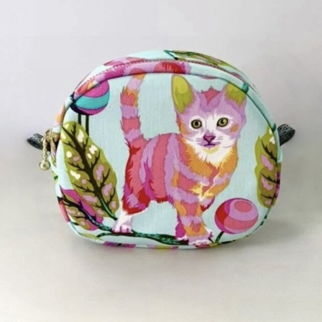 カラフルなネコさん　ラウンドポーチ