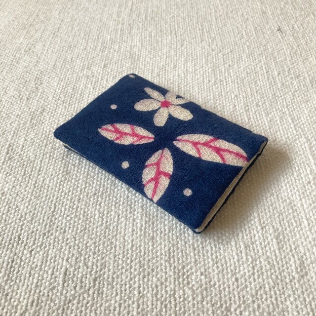 型染め カードケース「押し花」