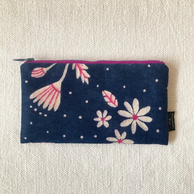 型染めポーチS「押し花」