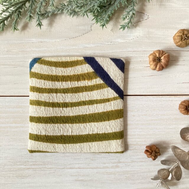 型染め コースター9センチ角「糸巻き」