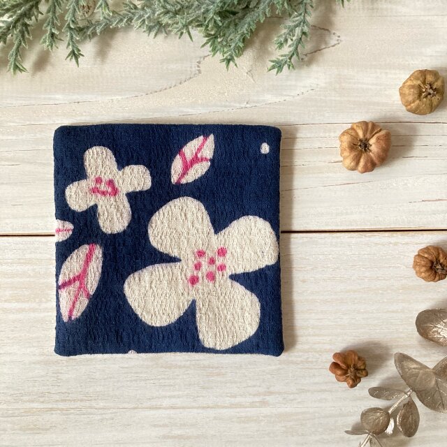 型染め コースター9センチ角「押し花」