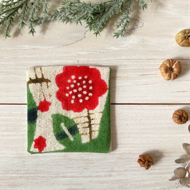 型染め コースター8センチ角「南国の森」