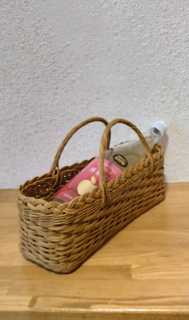 ワインを入れたりしたら素敵な籐かご♡北海道 十勝バスケット90