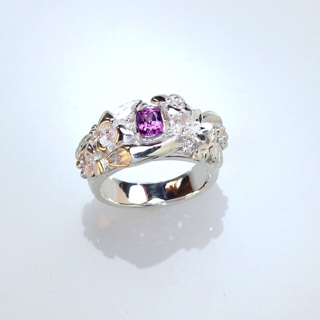 Sv925 グレープガーネットフラワーリング 0.55ct | iichi 日々の暮らし