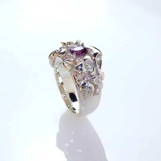 Sv925 グレープガーネットフラワーリング 0.55ct | iichi 日々の暮らし