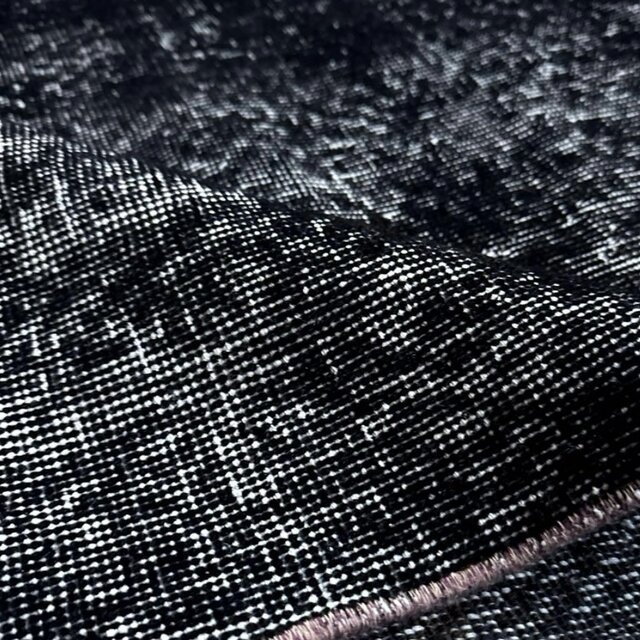 101-109×229 ブラックオーバーダイ ワンカラー トルコヴィンテージラグ