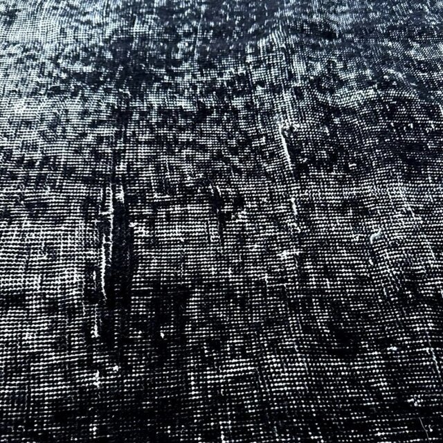 101-109×229 ブラックオーバーダイ ワンカラー トルコヴィンテージラグ