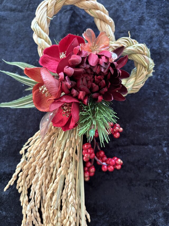 紅椿の迎春　しめ飾り