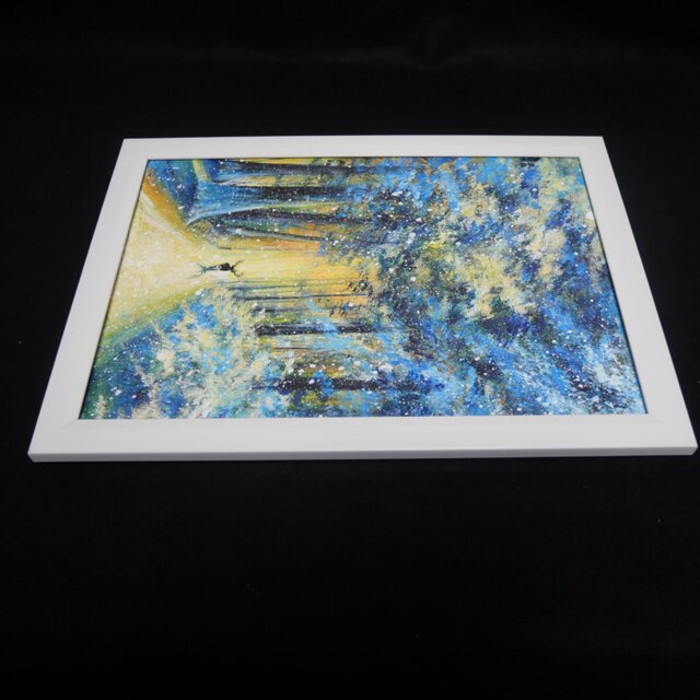 油絵【雪景色の中で雪に立つ鹿】 | iichi 日々の暮らしを心地よくする