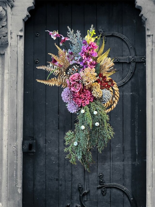 光触媒 人工観葉植物 ウォールグリーン フェイクグリーン 正月 しめ縄