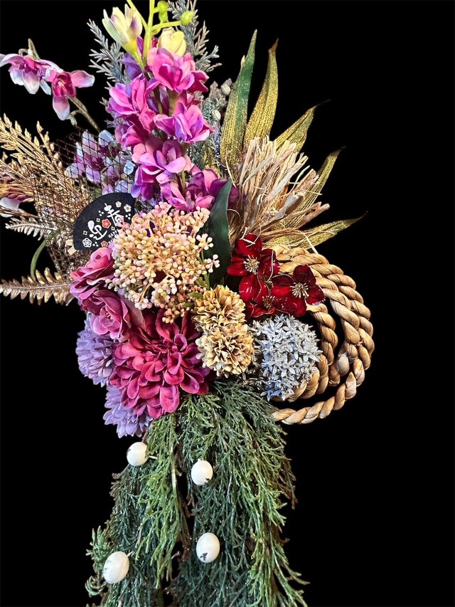 光触媒 人工観葉植物 ウォールグリーン フェイクグリーン 正月 しめ縄