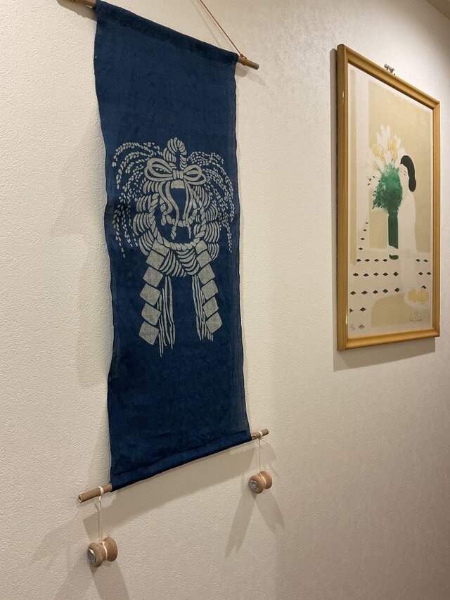 正藍染　正月飾り　単体　藍染め 正藍染めオーガニックロングタオル 勝色 | 渋沢逸品館