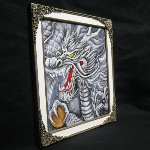 油絵 油彩 油彩画 絵 絵画【白龍】 | iichi 日々の暮らしを心地よく