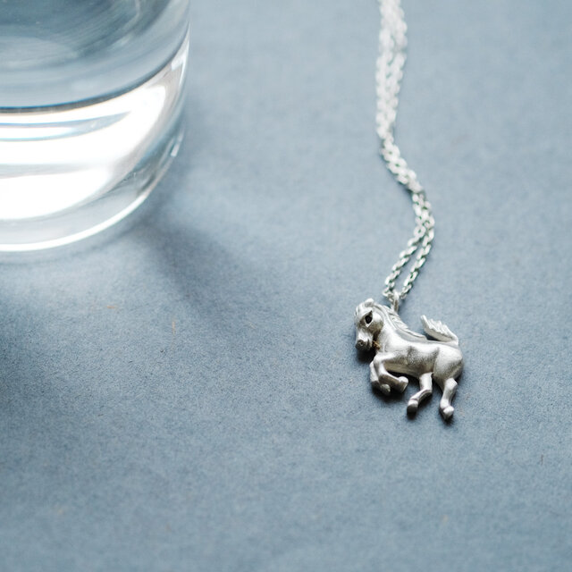艶消し 馬 ネックレス シルバー925