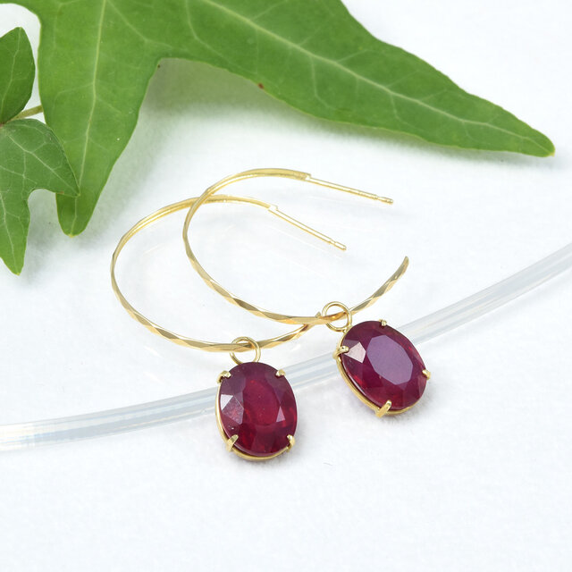 K18 ルビー ピアスチャーム CK034CIBSN