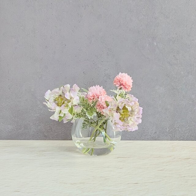 ふんわりやさしく咲く〔紫のスカビオサ〕フラワーインテリア　