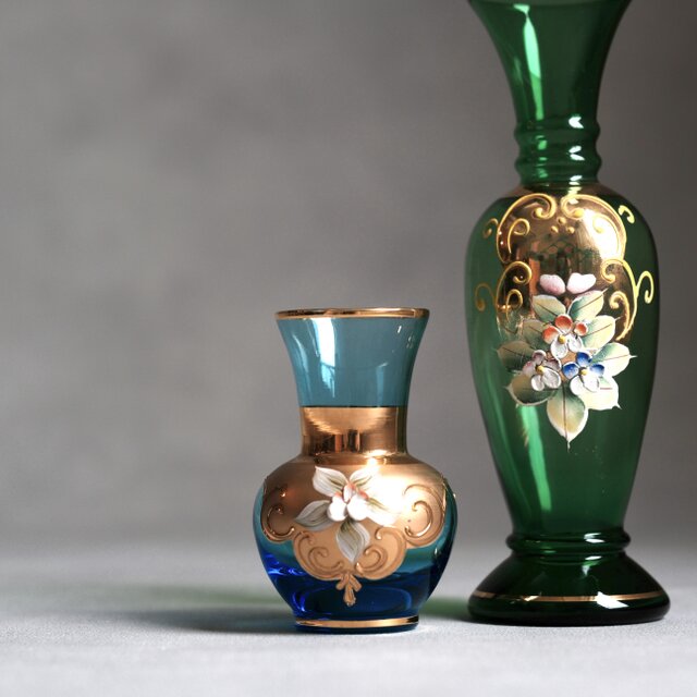 Venetian glass】イタリア製 / ヴィンテージ / 金彩エナメル手描き