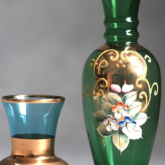 Venetian glass】イタリア製 / ヴィンテージ / 金彩エナメル手描き