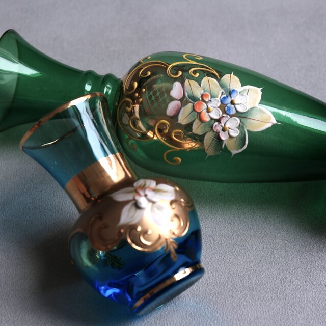 Venetian glass】イタリア製 / ヴィンテージ / 金彩エナメル手描き
