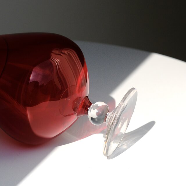 ベルギー製/ヴィンテージ / ゴブレット型フラワーベース / ルビー