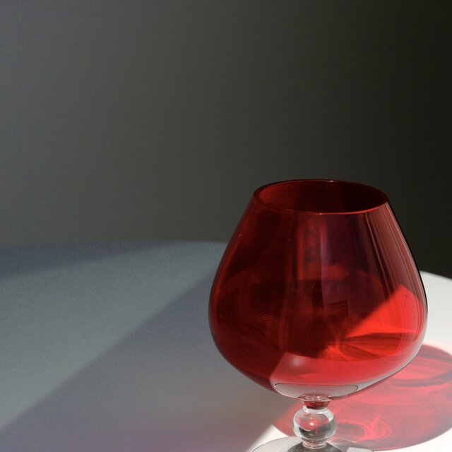 ベルギー製/ヴィンテージ / ゴブレット型フラワーベース / ルビー