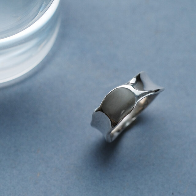 テクスチャー 幅広 リング シルバー925