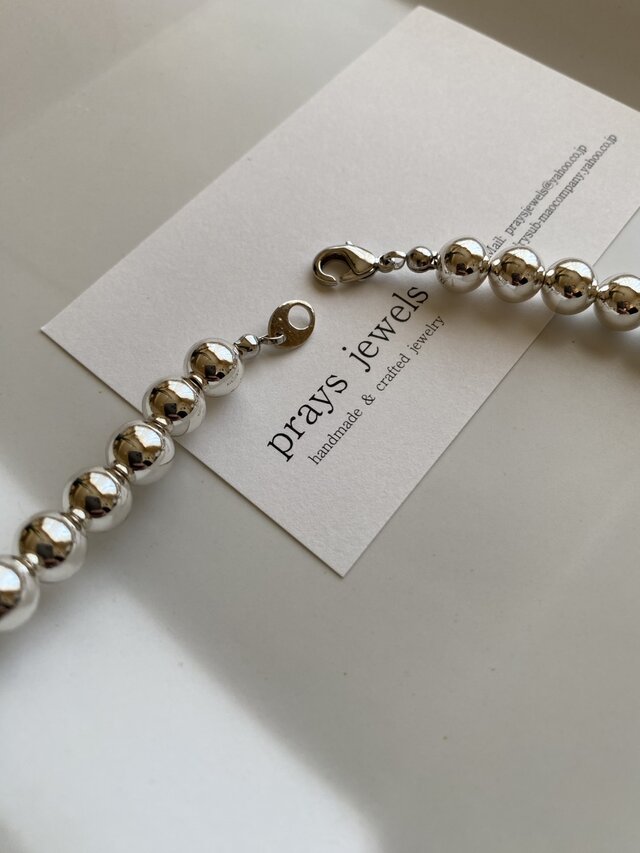 メタルボールネックレス8mm 44cm（メタリックパール）ネックレス