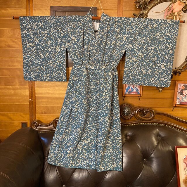 着物リメイク  ワンピース／ドレス／洗える化繊 帯サッシュベルト 和洋折衷 墨のグリッド × 彩り絞りの幾何学 KW-1267 和洋折衷 着物 リメイク ワンピース ドレス 洗える 化繊 帯サッシュ