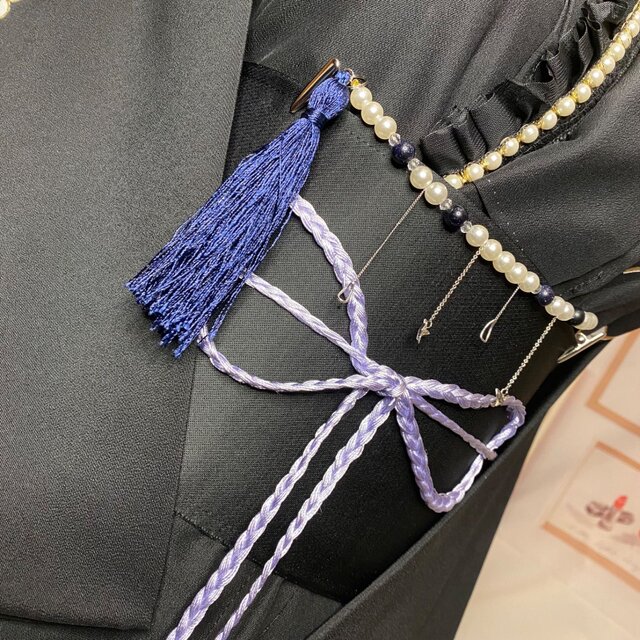 帯飾り 天然石 和洋折衷 和ロリータ ハンドメイド アクセサリー 夜空の 
