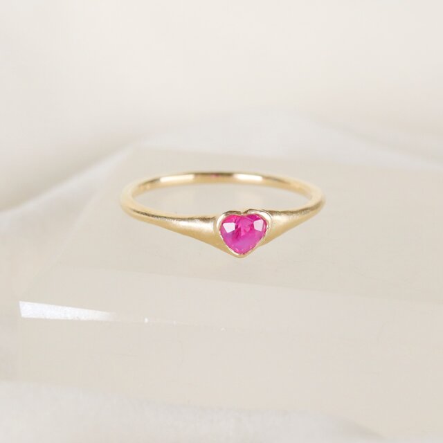 ハートシルキーサファイアのリング k10 11号