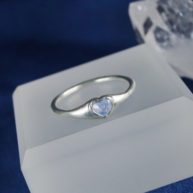 ハートシルキーサファイアのリング silver925 11.5号