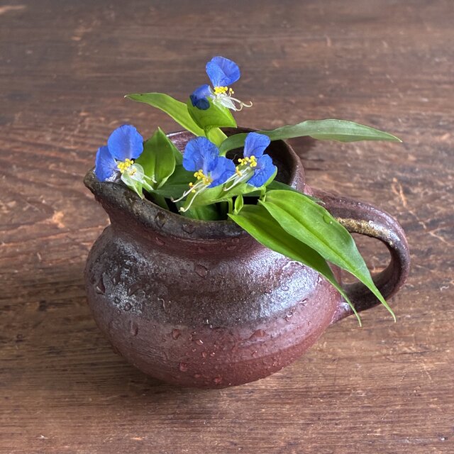 陶器 花瓶 ビンテージ アート 釉垂れ