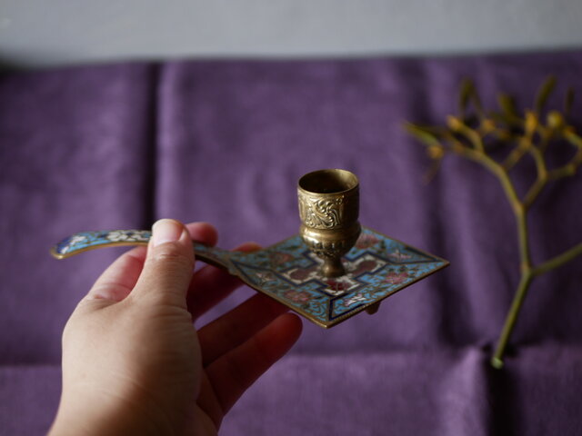 エナメルシリーズ part.2 キャンドルホルダー フランスアンティーク