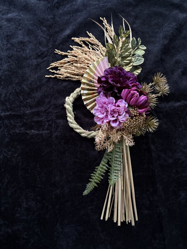 紫雅（しが）のロングしめ飾り