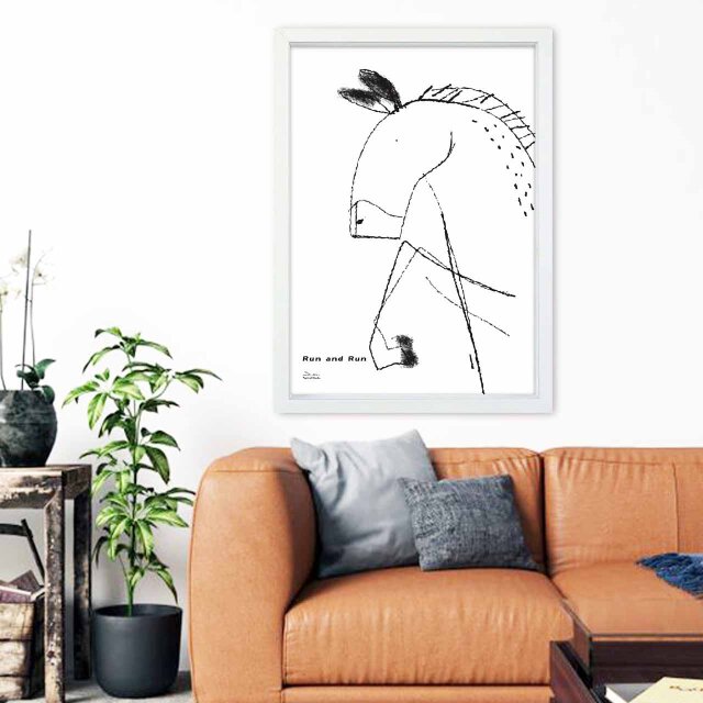 走りたい馬 送料無料 イラスト A4〜A0 ポスター アートポスター アート