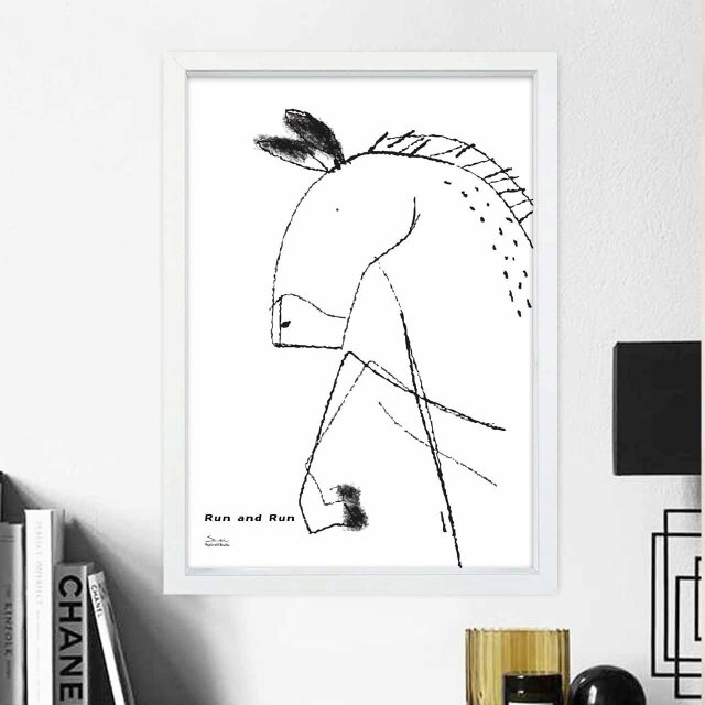 走りたい馬 送料無料 イラスト A4〜A0 ポスター アートポスター アート