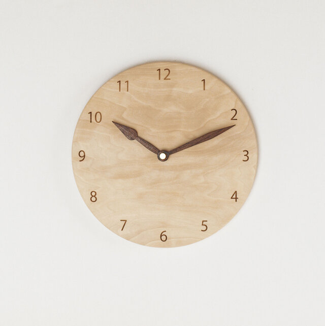 木製 掛け時計 丸型 ミズキ材12